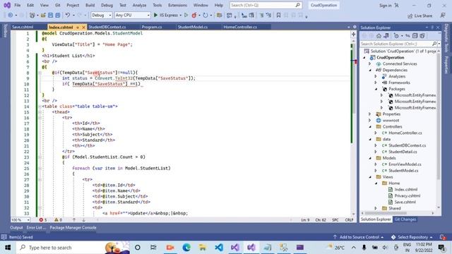Asp.Net Core 6 MVC : Crud Operation With MS Sql Database Using EF Core, C#, Code First Approach