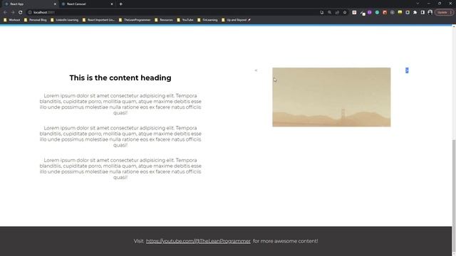 Learn React Spring Library Part 11 | Adding a Basic Carousel to our Landing Page смотреть онлайн