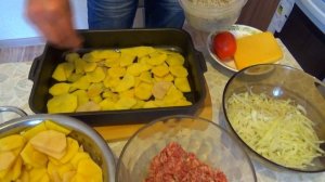 Картошка с фаршем в духовке. Вкусно,как ни крути!!!