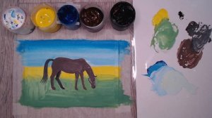 Как нарисовать лошадь гуашью