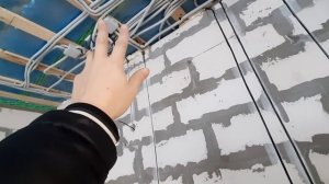 монтаж проводки 1этажный дом, газобетон, пр.военный