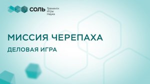 Миссия "Черепаха". Деловая игра СОЛЬ