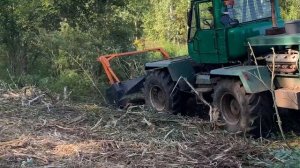 Расчистка ЛЭП трактором ХТЗ-150 мульчером или ротоватором