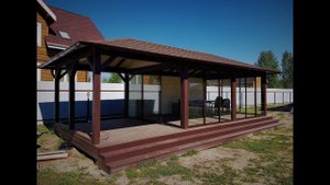 Навес-беседка 4х9м. Система стекол купе Provedal. Московские Навесы.