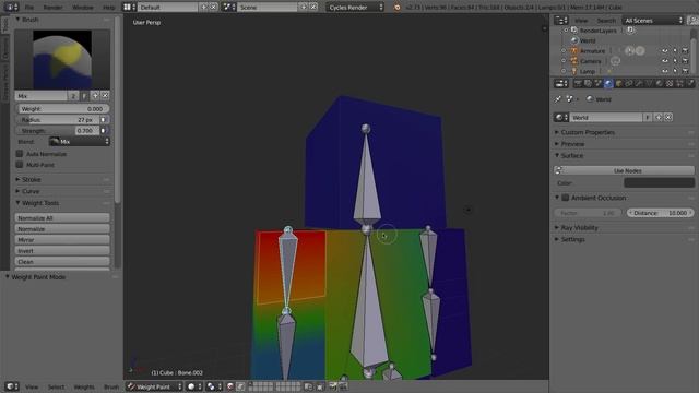 Blender 2.7 Tutorial #35 : Weight Paint Mode (Minecraft) #b3d смотреть онлайн