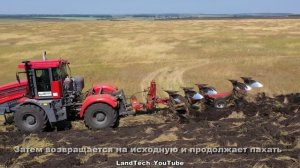 Два трактора К-424 Кирюша распахивают залежные земли! Тяжелая вспашка оборотным плугом ППО-4+1-40К