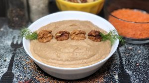 Паштет из чечевицы с орехами | чечевица красная | блюда из чечевицы | рецепты просто