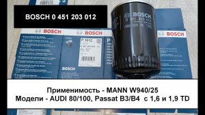 Распил масляного фильтра BOSCH 0 451 203 012 (Germany). Аналог MANN W940/25 (он и есть внутри)