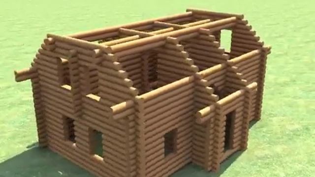 Сруб-колодец (конструктор) из брёвен 30 см. размер 7*11 м. смотреть онлайн