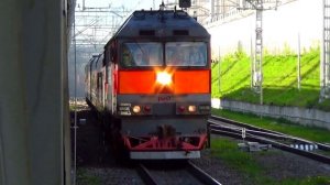 "Дал медведя!" Тепловоз ТЭП70-0306 с пассажирским поездом №602 "Москва - Рыбинск"