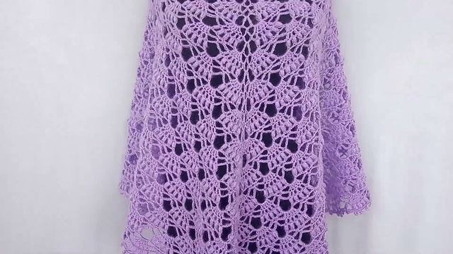 Обзор несложной шали вязаной крючком смотреть онлайн