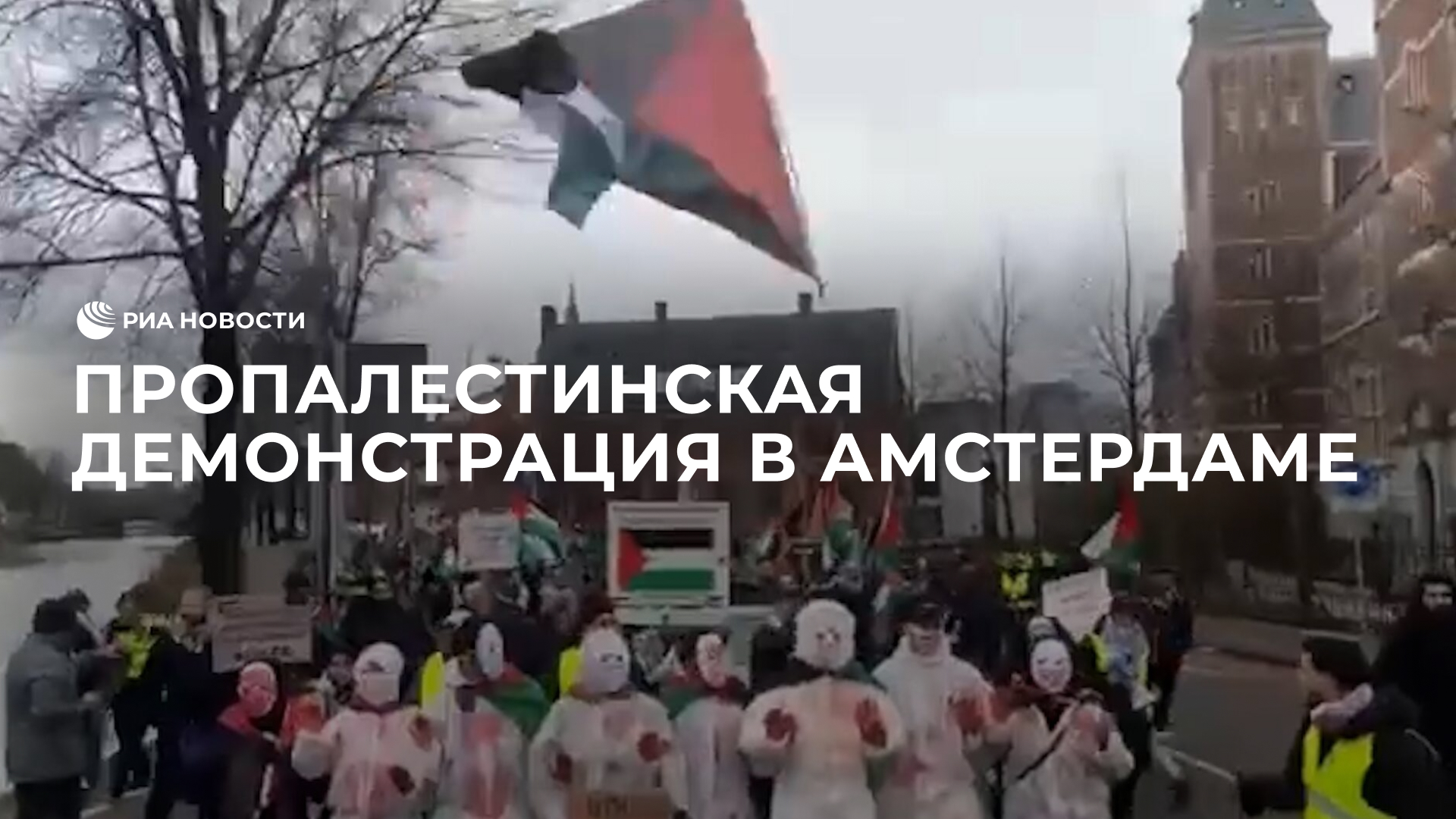 Пропалестинская демонстрация в Амстердаме