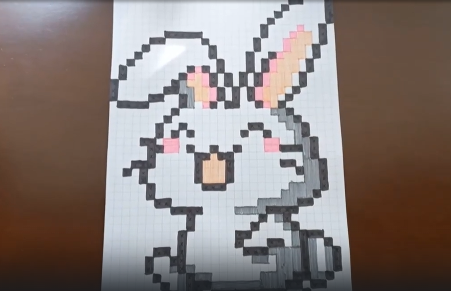 Зайчик. Рисуем по клеткам смотреть онлайн