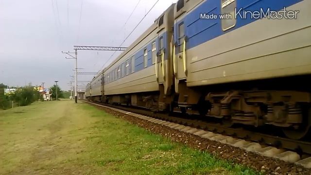 [УЗ] - Железная дорога. Электровоз ЧС7-168 с региональным поездом 796 Днепропетровск - Харьков