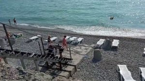 Абхазия Гагры отель "Европа" обзор пляжа