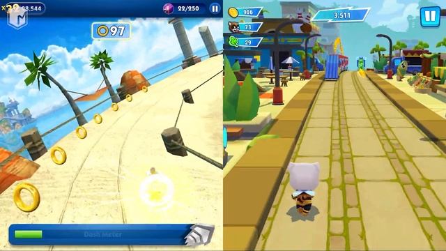 Talking Tom Hero Dash vs Sonic Dash - Gameplay Walkthrough - Angela Hero vs Sonic The Hedgehog смотреть онлайн