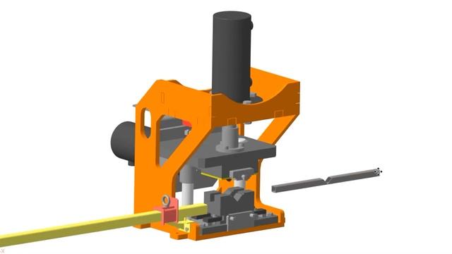 Гидравлический пресс для угловой резки профильных труб. Принцип работы,3D-модель.Stamping Dies Tube смотреть онлайн