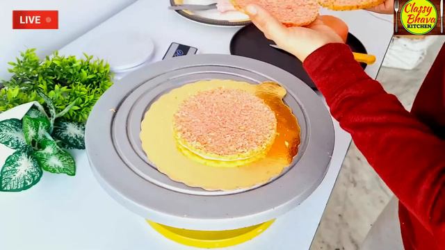 Bakery से अच्छा 1/2 kg का 2 Tier Cake बनाने के Secretsआज की Live Class में, Real & Artificial flowe