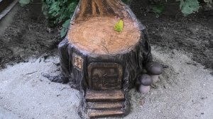 Делаем пень из ведра и ненужных вещей - Декор для сада | Поделки из цемента