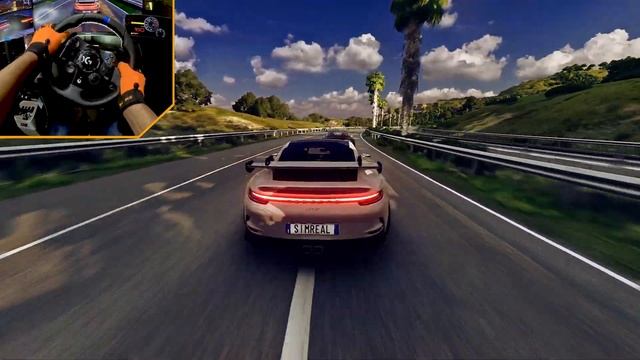 Porsche 911 GT3 Cup (992) High-Speed Driving Highway - Beamng.drive PC Gameplay 4K | Logitech G923