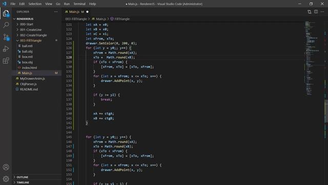 Компьютерная графика. Пишем свой Renderer на JavaScript. Закрашиваем треугольники. Часть 3. смотреть онлайн