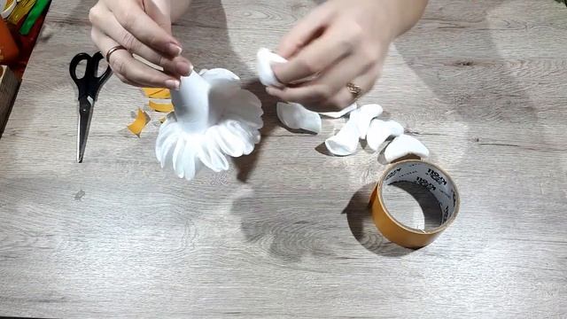 "Елочка из ватных дисков своими руками без клея". смотреть онлайн