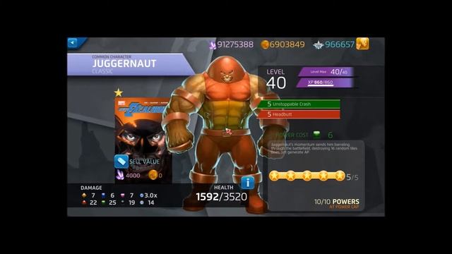 Marvel Puzzle Quest - Обзор персонажей - Джаггернаут
