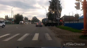 Авария легковушки с БТР в Кемерово