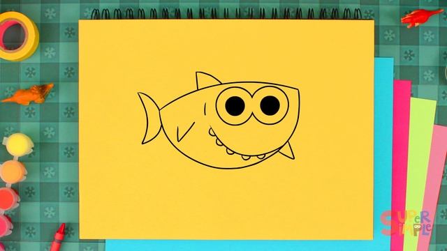 How To Draw Finny The Shark | Draw and Color Super Simple's Baby Shark