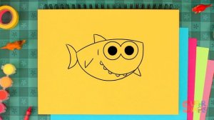 How To Draw Finny The Shark | Draw and Color Super Simple's Baby Shark