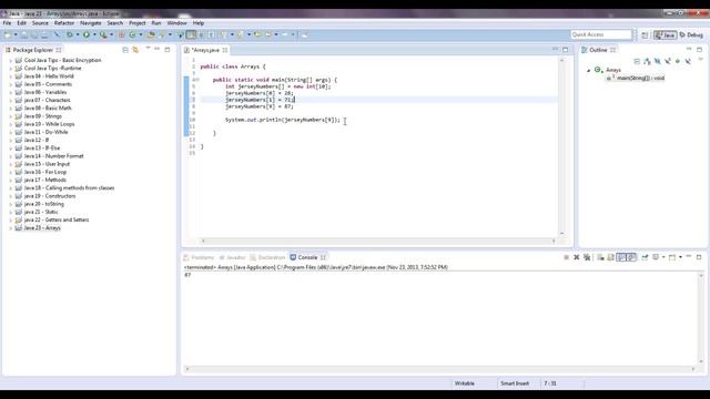Learn Java - Beginner 20 - Arrays