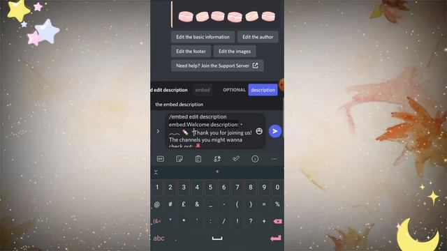˚ ༘♡ ⋆｡˚ Create a cute welcome message using slash commands WITH PHONE