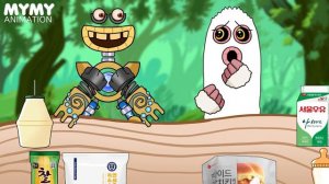 Convenience Store Yellow vs White - My Singing Monsters WUBBOX vs MAMMOTT MUKBANG | ANIMATION | ASM