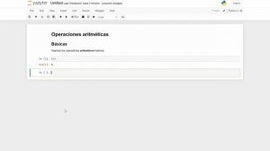 Jupyter Notebook, operaciones aritméticas básicas en Python