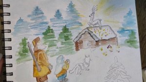 Как нарисовать героев сказки Серебряное копытце? Как нарисовать Кокованю, Дарёнку, Мурёнку и оленя?