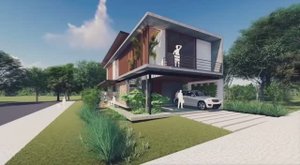 2 этажный загородный дом современная архитектура, стиль хайтэк минимализм, флэтхаус (квартира-дом)