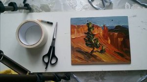 Как подвесить картинку на оргалите без рамки. Small oil painting.