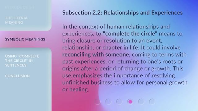 Unraveling the Meaning of Complete the Circle