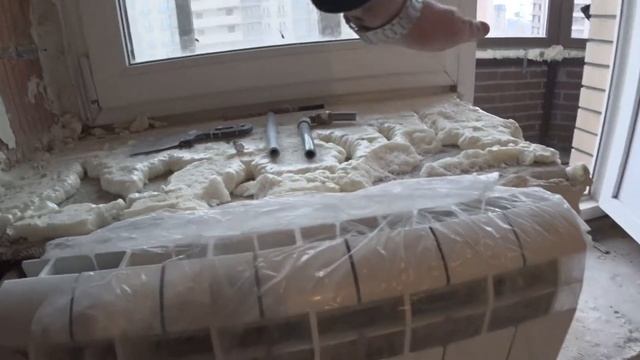 Замена радиаторов отопления. Установка встроенных в пол конвекторов. смотреть онлайн