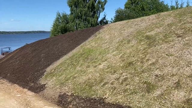 Укрепление откоса шпунтом ПВХ и грунта георешеткой в КП Большой берег смотреть онлайн
