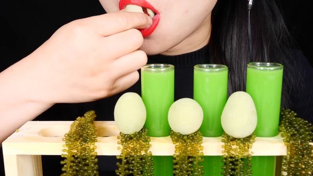 ASMR SEA GRAPES DRINKING SOUNDS 신기한 물 먹방 *SATISFYING CRUNCHY EATING SOUNDS, BIRD GLASS Abbey ASMR