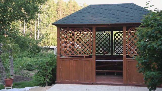 Беседка из дерева садовая для дачи 3 на 4 м смотреть онлайн