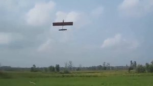 Запуск кордовой модели самолёта.