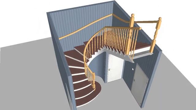 Забежная лестница с поворотом на 200 градусов и входом в подвал смотреть онлайн