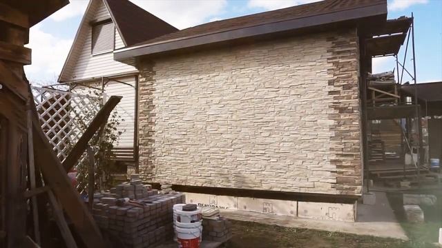 Монтаж навесного вентилируемого фасада с камнем White Hills смотреть онлайн