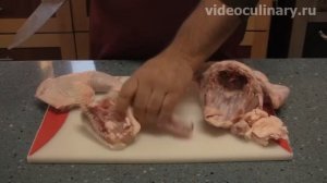 Разделка курицы на 8 частей от Видео Кулинарии