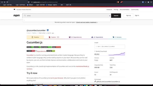 Selenium cucumber javascript combined