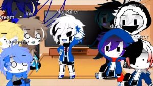 Sans Au's reacts to Killer's Au's(1/1)