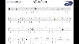 John Legend - All Of Me - tablature pour violon