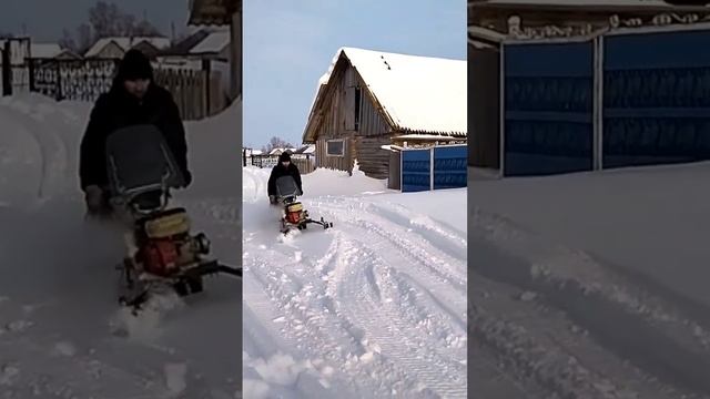 Самодельный снегоход! Первый выезд. смотреть онлайн